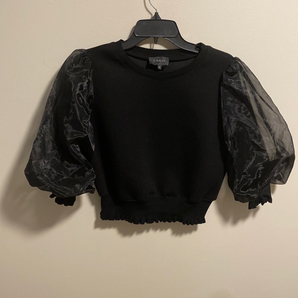 #8. J. Garcia Organza Long Sleeve Sweater